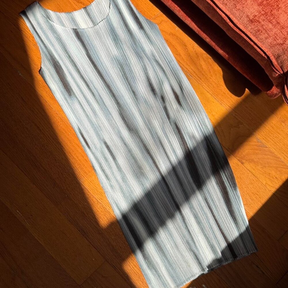 Issey Miyake Women's Grey and Blue Dress